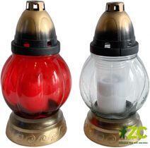 Lampa hřbitovní koule - 45 g mix bílá/červená